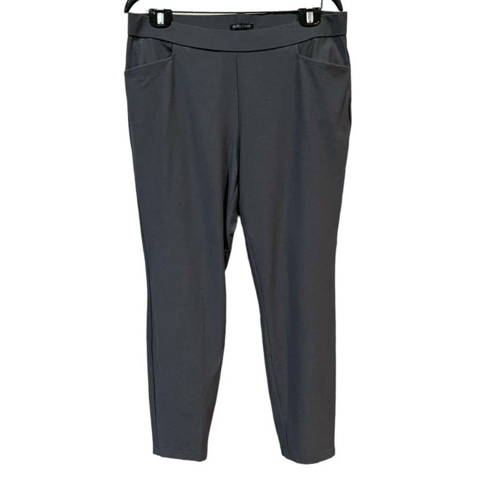 Eileen Fisher slim pull on ankle length Ponte pants size petite large